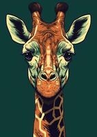 gracieux girafe tête illustration génératif ai photo