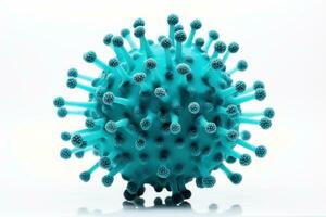 répétitif foncé cyan micro virus sur blanc Contexte ai généré photo