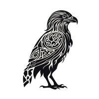celtique corbeau silhouette sur blanc Contexte ai généré photo