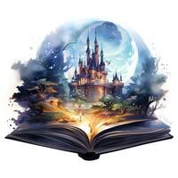 magique disney style alibaba scène aquarelle clipart ai généré photo