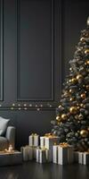 luxe Noël décorations sur une Facile Contexte ai généré photo