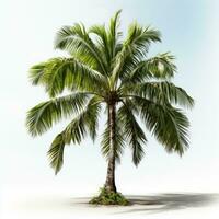 noix de coco arbre clipart sur blanc Contexte ai généré photo