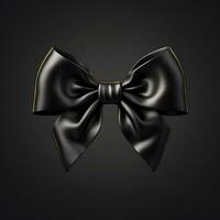 élégant noir ruban arc avec luxueux style ai généré photo