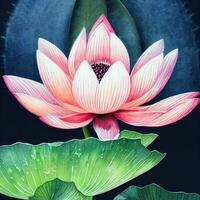 beaucoup de aquarelle lotus sur blanc Contexte ai généré photo