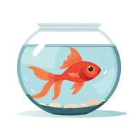 minimaliste poisson rouge bol avec Animé conception ai généré photo
