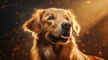 d'or retriever chien dans incroyable détail ai généré photo