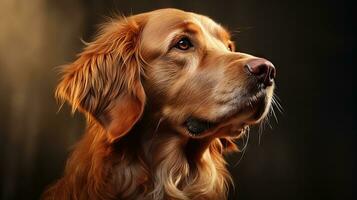 d'or retriever chien dans incroyable détail ai généré photo