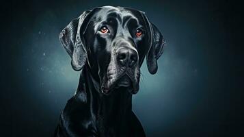 majestueux génial Danois chien dans très détaillé fermer ai généré photo