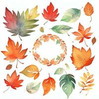 aquarelle tomber feuilles clipart photo