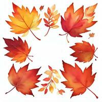 aquarelle tomber feuilles clipart photo