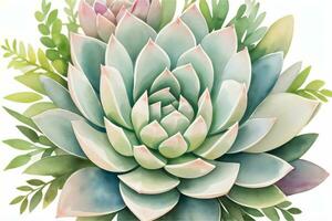 aquarelle plantes succulentes clipart photo