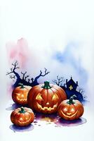 Halloween affiche avec citrouille Contexte photo