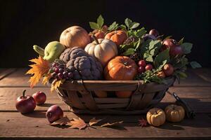 studio photo de le panier avec l'automne récolte des légumes