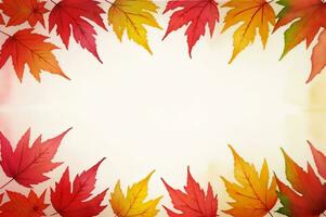 aquarelle Contexte pour texte avec l'automne tomber feuilles photo