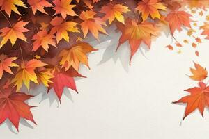 Contexte avec aquarelle tomber feuilles photo