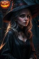 photo portrait de le Halloween sorcière