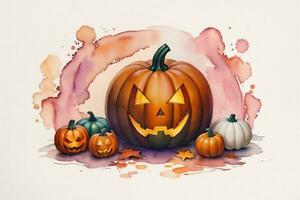 aquarelle Halloween citrouille Contexte photo