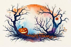 aquarelle Halloween citrouille Contexte photo