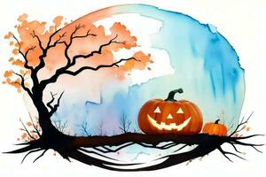 aquarelle Halloween citrouille Contexte photo