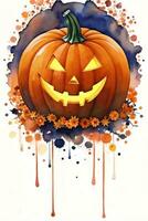 aquarelle Halloween citrouille Contexte photo