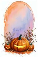 aquarelle Halloween citrouille Contexte photo