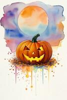 aquarelle Halloween citrouille Contexte photo