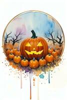 aquarelle Halloween citrouille Contexte photo