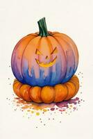 aquarelle Halloween citrouille Contexte photo