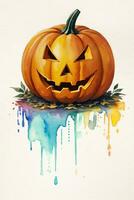 aquarelle Halloween citrouille Contexte photo