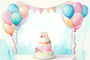 aquarelle anniversaire Contexte photo