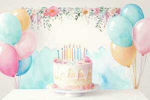 aquarelle anniversaire Contexte photo