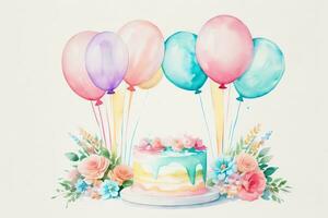 aquarelle anniversaire Contexte photo