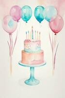 aquarelle anniversaire Contexte photo