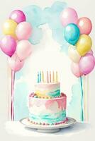 aquarelle anniversaire Contexte photo