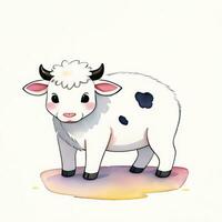 aquarelle les enfants illustration avec mignonne vache clipart photo