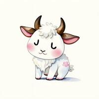 aquarelle les enfants illustration avec mignonne vache clipart photo