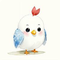 aquarelle les enfants illustration avec mignonne poulet clipart photo