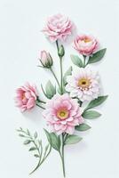 aquarelle rose fleurs Contexte photo