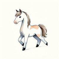 aquarelle les enfants illustration avec mignonne cheval clipart photo