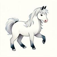 aquarelle les enfants illustration avec mignonne cheval clipart photo