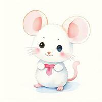 aquarelle les enfants illustration avec mignonne Souris clipart photo