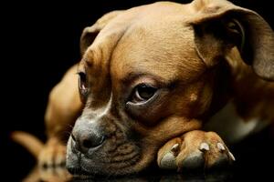 portrait de un adorable boxeur chiot photo