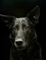 portrait de un adorable mixte race chien photo