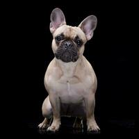 studio coup de un adorable français bouledogue photo