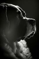 Saint Bernard chien courir studio silhouette photo noir blanc portrait mouvement contour tatouage