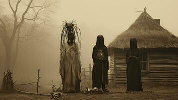 les enfants des gamins Halloween effrayant ancien la photographie masques 19e siècle horreur costumes fête photo