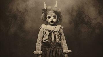 les enfants des gamins Halloween effrayant ancien la photographie masques 19e siècle horreur costumes fête photo