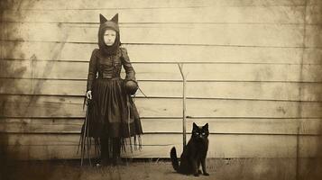 les enfants des gamins Halloween effrayant ancien la photographie masques 19e siècle horreur costumes fête photo