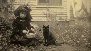 les enfants des gamins Halloween effrayant ancien la photographie masques 19e siècle horreur costumes fête photo