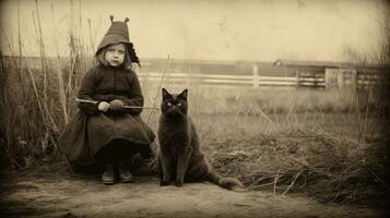 les enfants des gamins Halloween effrayant ancien la photographie masques 19e siècle horreur costumes fête photo